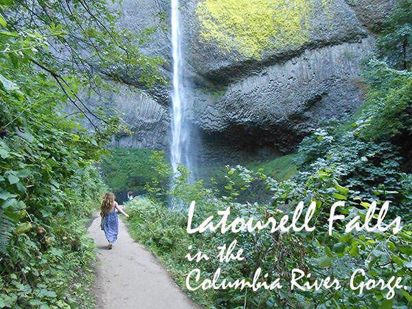Latourell Falls Columbia River Gorge with text